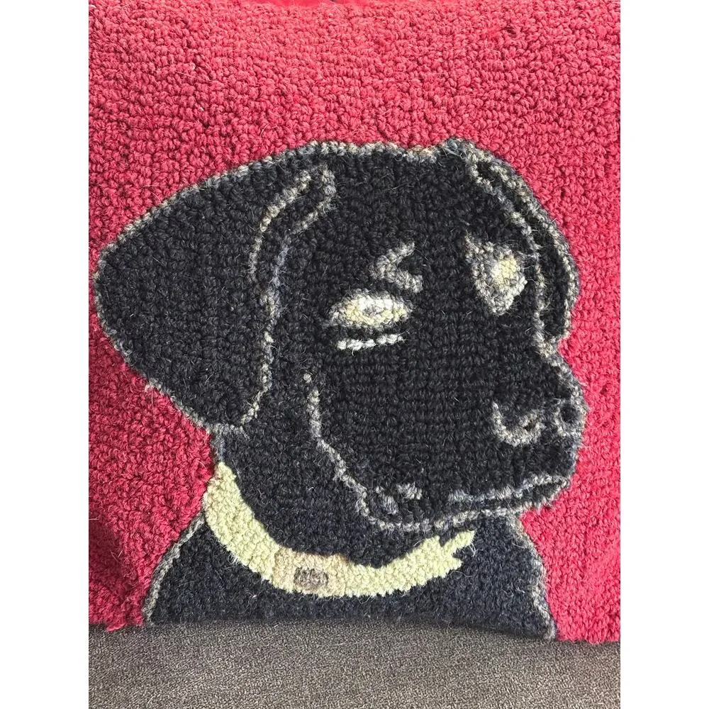 Chandler 4 Corners Hooked Wool Labrador Decorative Throw Pillow Laura Megroz